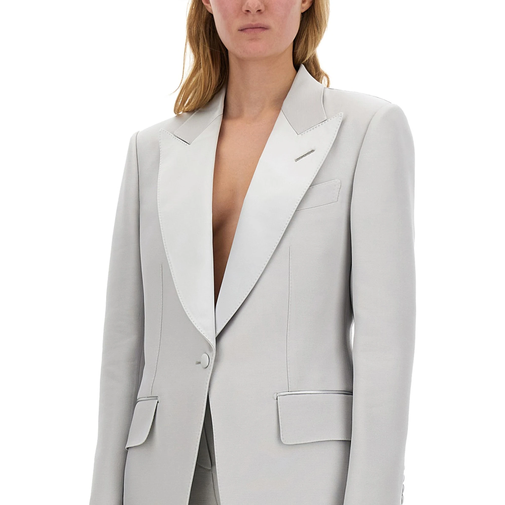 SINGLE-BREASTED TUXEDO JACKET "BIANCA"