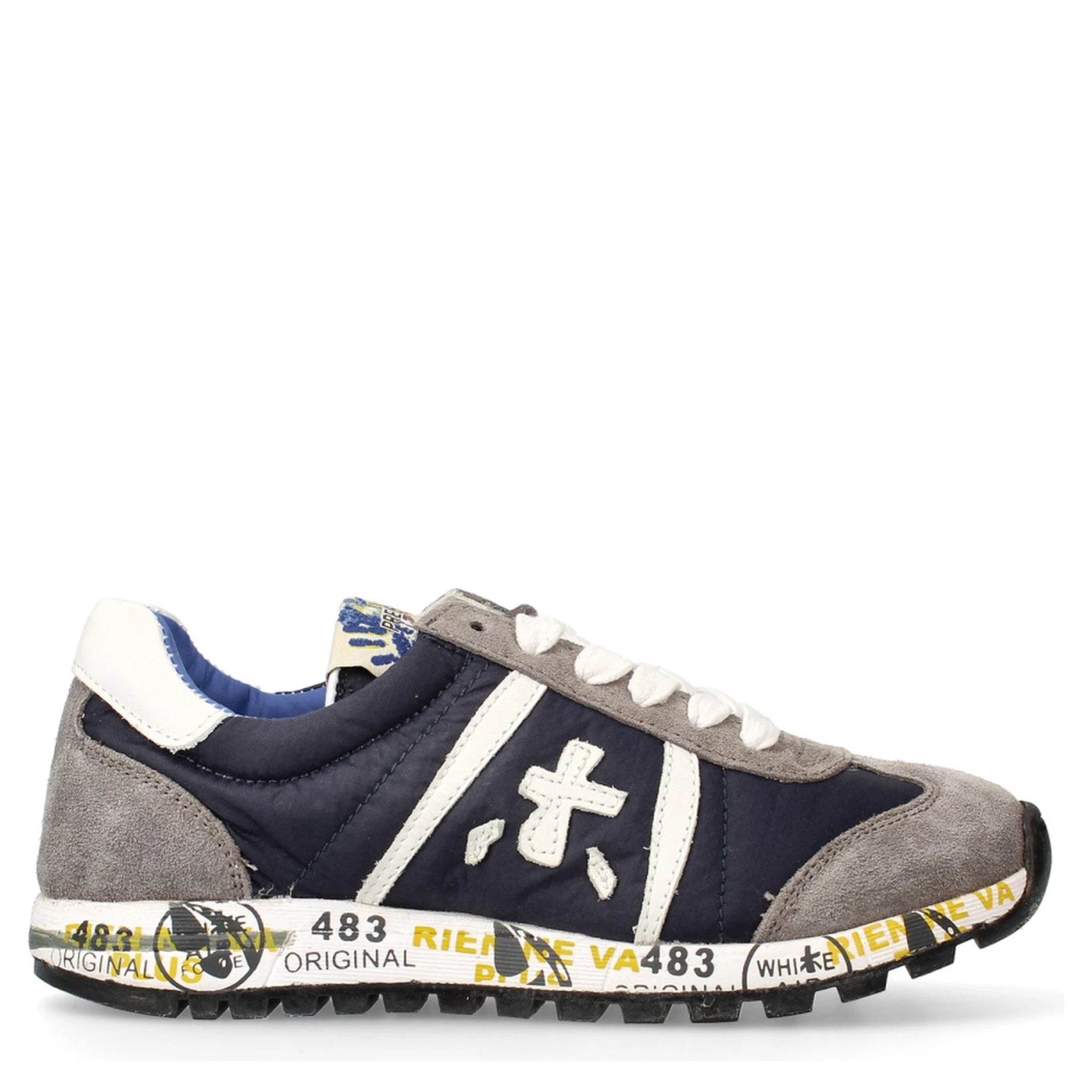 LEATHER AND FABRIC SNEAKER