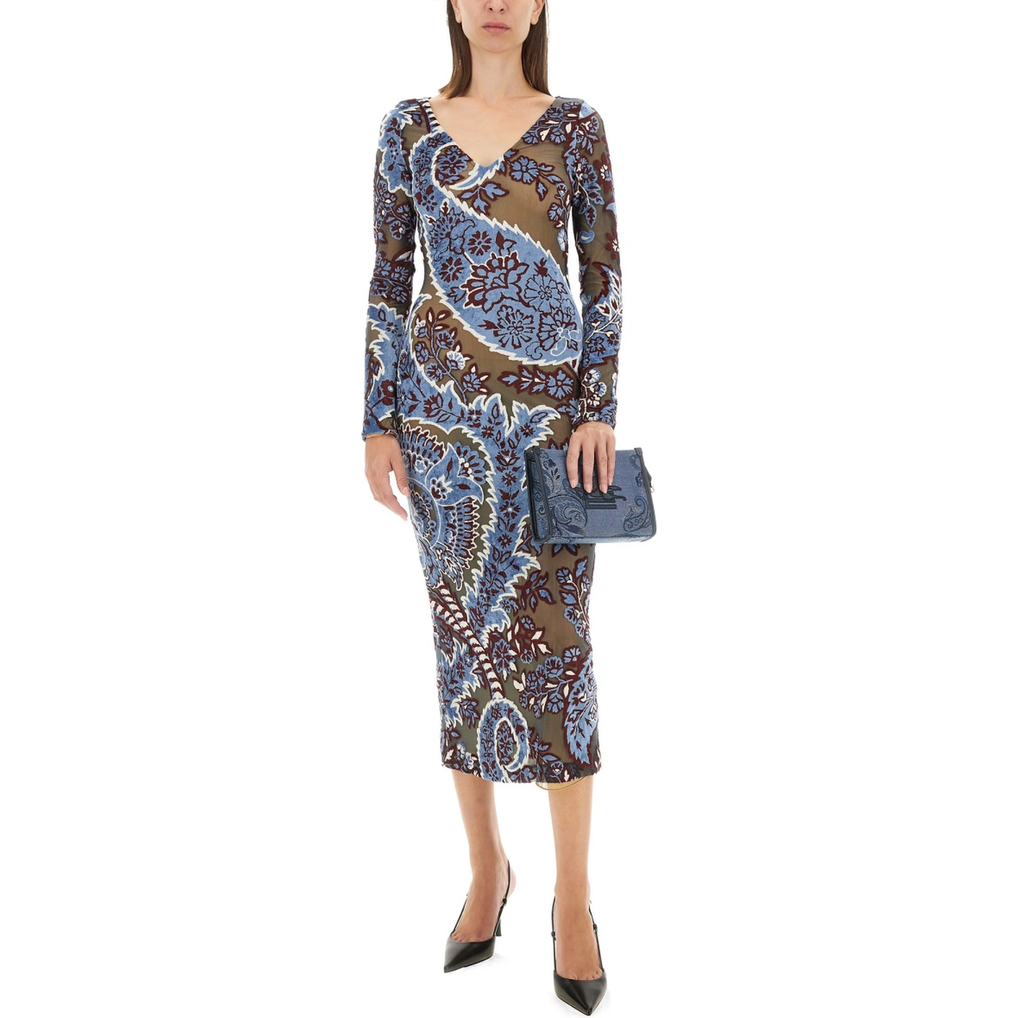 VELVET JACQUARD TULLE DRESS