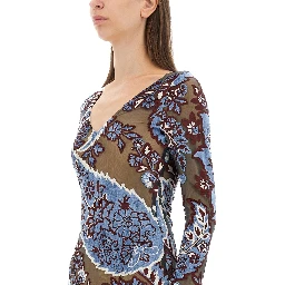 VELVET JACQUARD TULLE DRESS