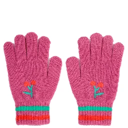 cherry knitted gloves