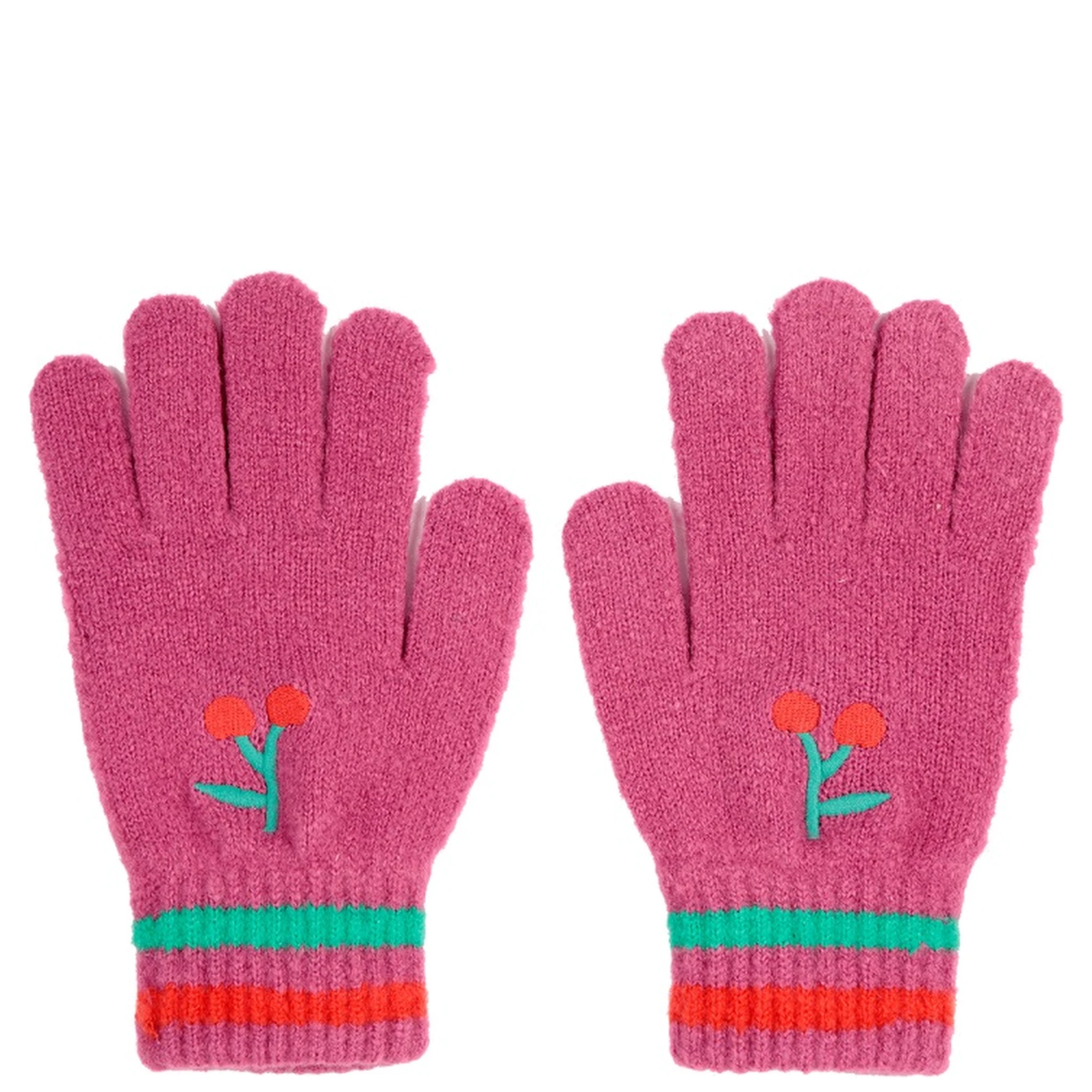 cherry knitted gloves