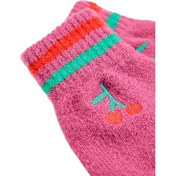 cherry knitted gloves