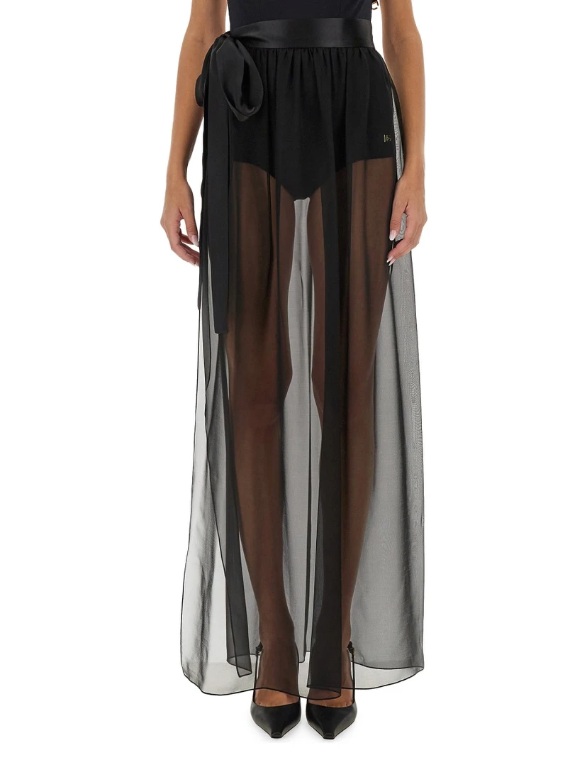 SILK CHIFFON LONG SKIRT