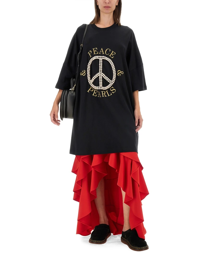 PEACE & PEARLS COTTON INTERLOCK DRESS