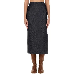 WOOL BLEND PENCIL SKIRT