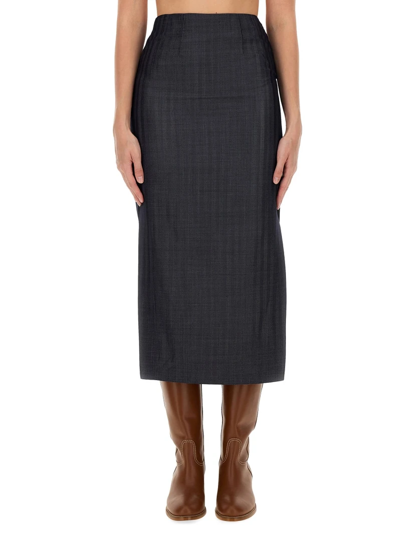 WOOL BLEND PENCIL SKIRT