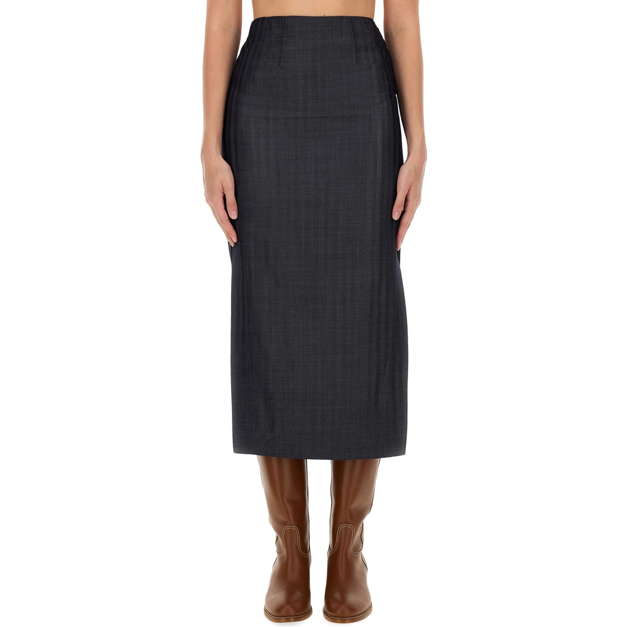 WOOL BLEND PENCIL SKIRT