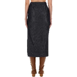 WOOL BLEND PENCIL SKIRT