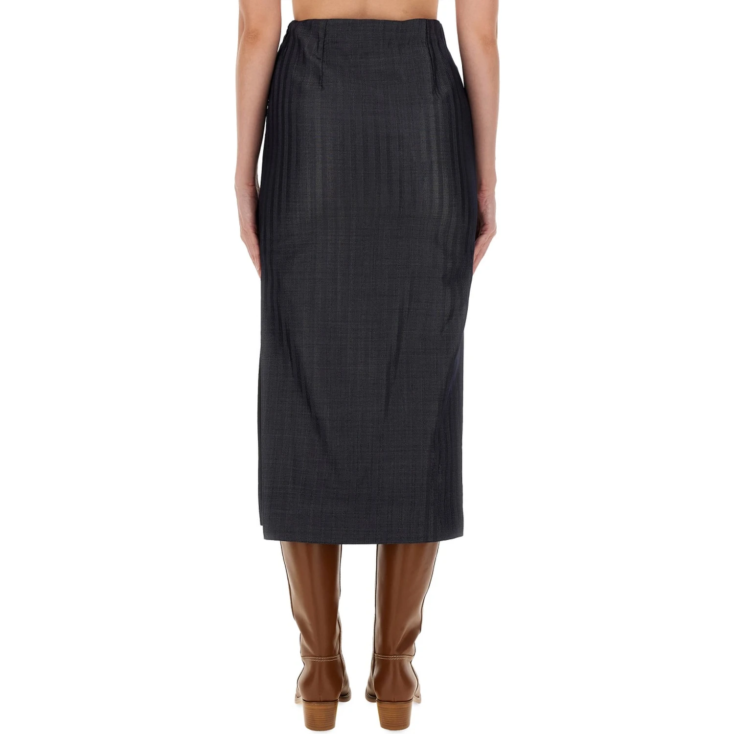 WOOL BLEND PENCIL SKIRT