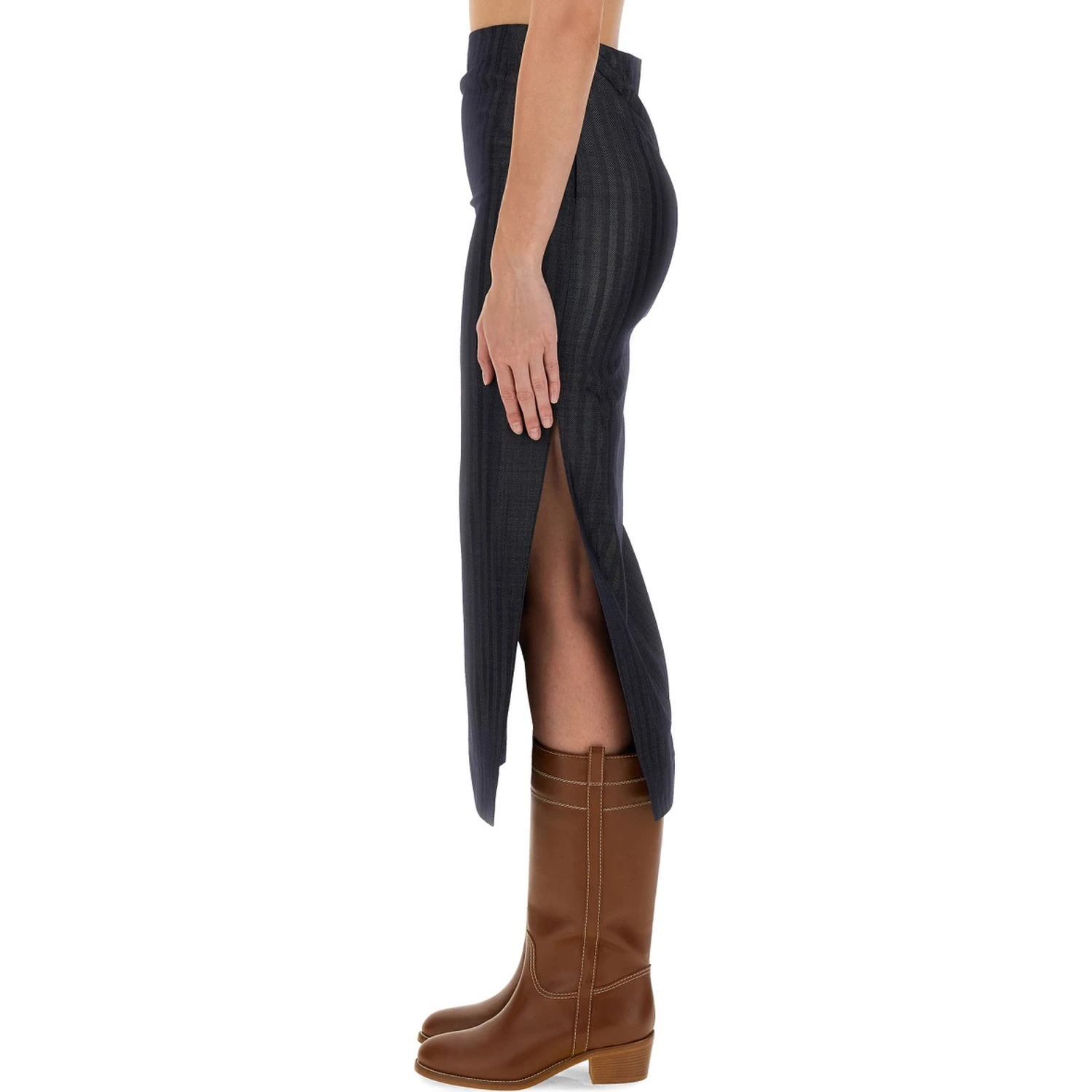 WOOL BLEND PENCIL SKIRT