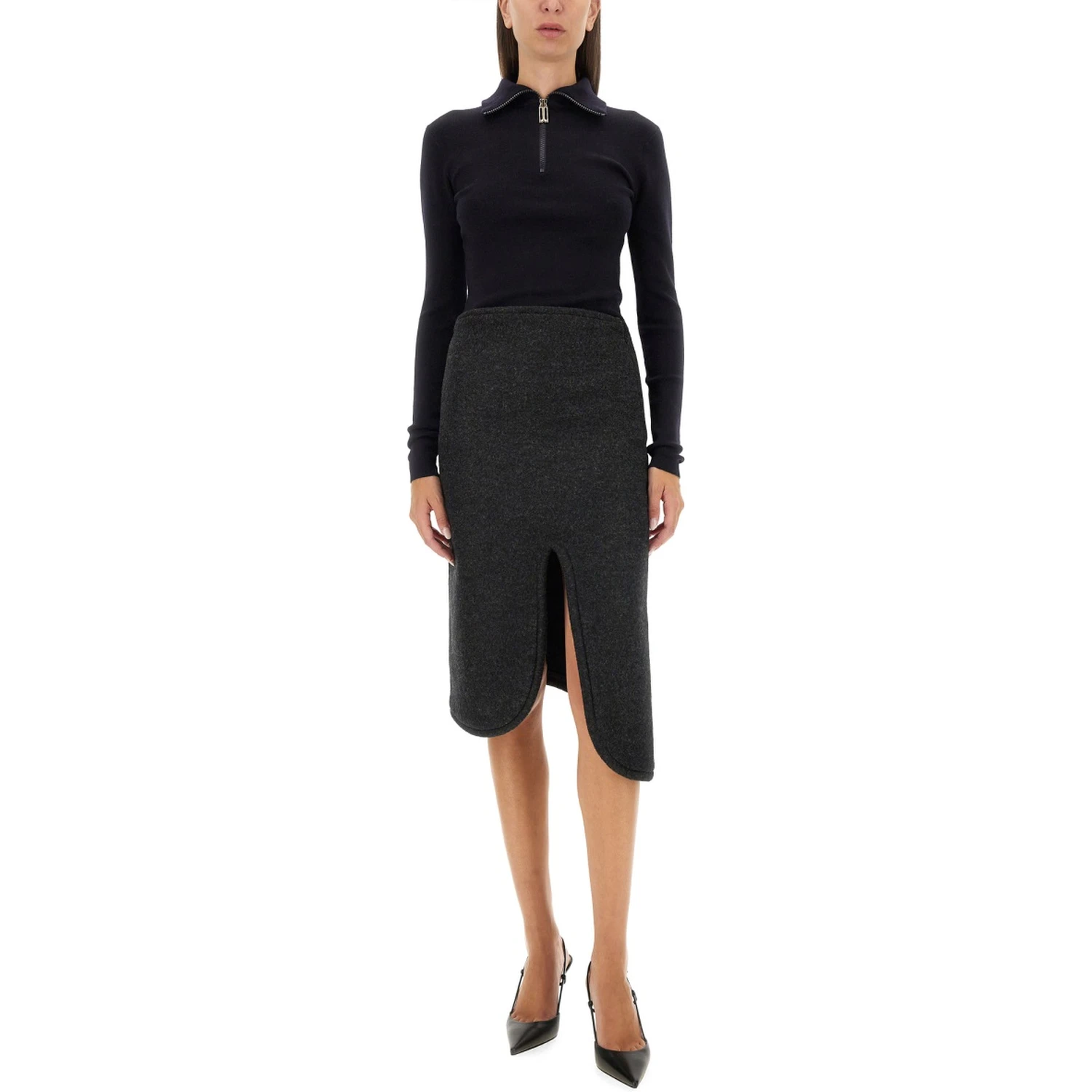PADDED SKIRT WITH TUBE DETAIL
