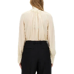 SILK SHIRT WITH LAVALLIÉRE COLLAR