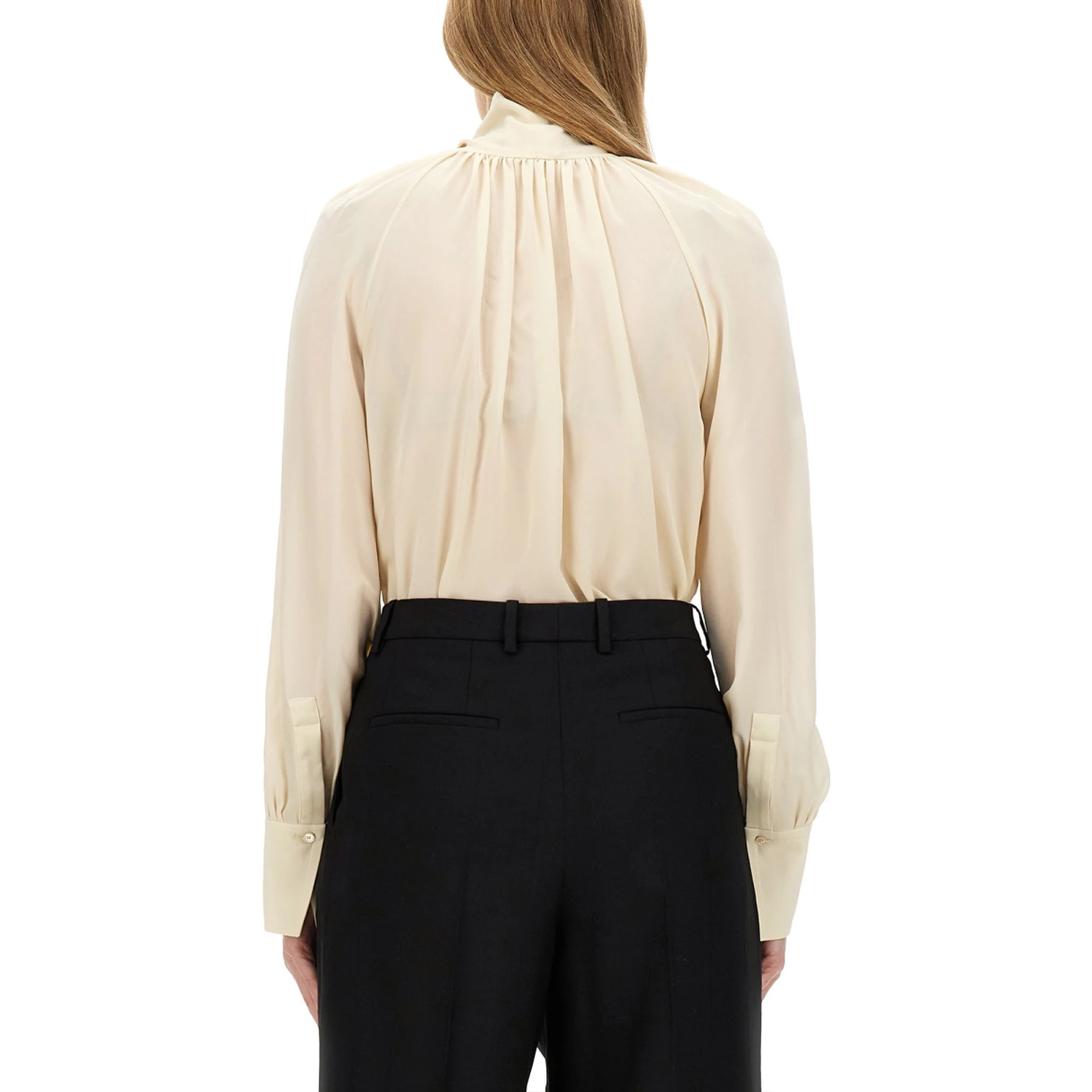 SILK SHIRT WITH LAVALLIÉRE COLLAR