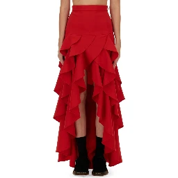CREPE SKIRT WITH RUFFLES