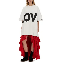 CREPE SKIRT WITH RUFFLES