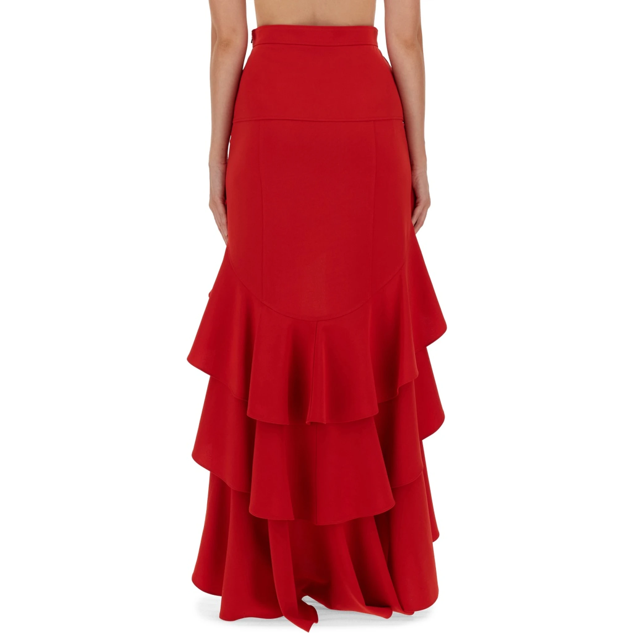 CREPE SKIRT WITH RUFFLES