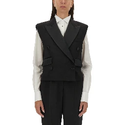 DOUBLE-BREASTED SLEEVELESS JACKET