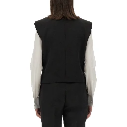 DOUBLE-BREASTED SLEEVELESS JACKET