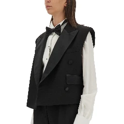 DOUBLE-BREASTED SLEEVELESS JACKET