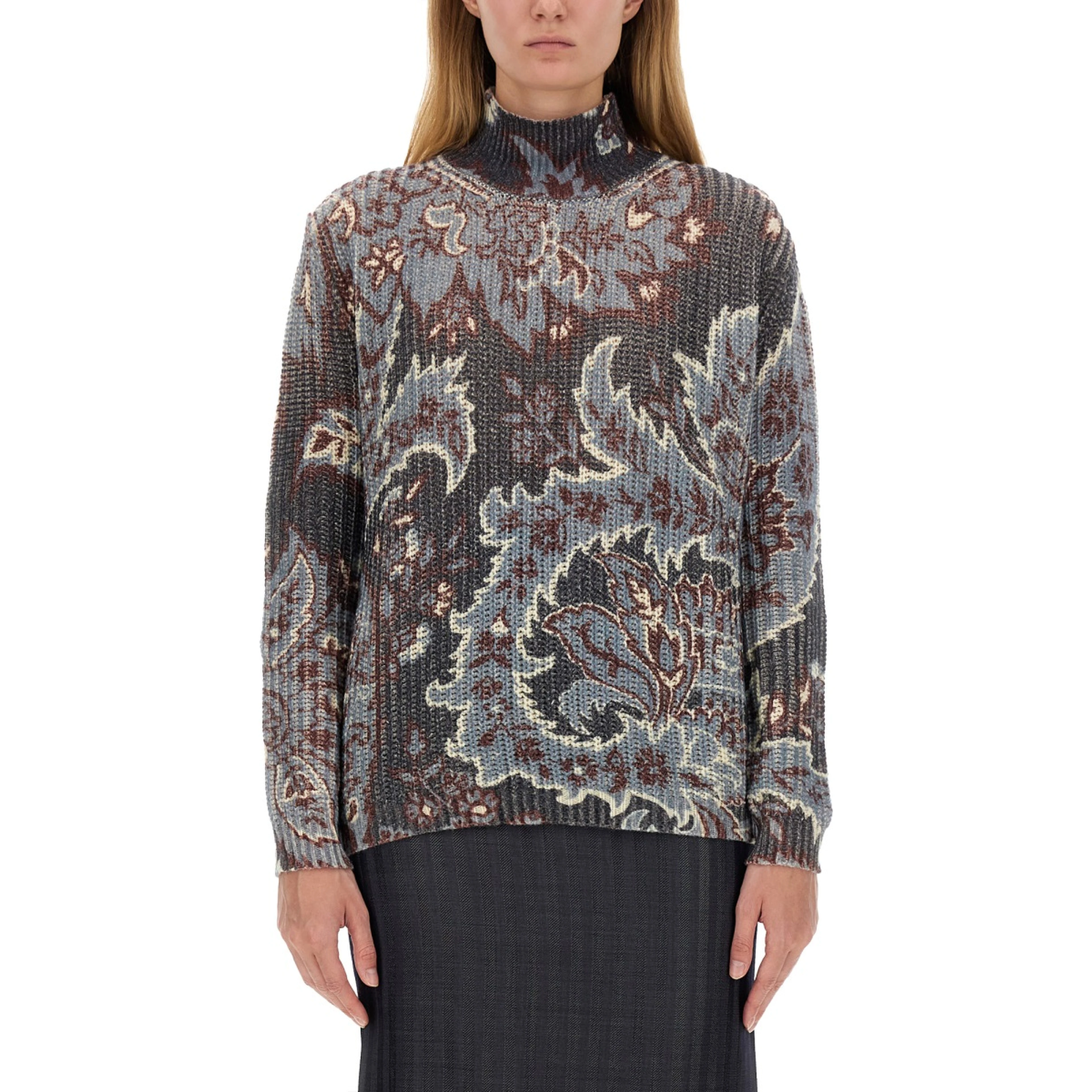 PRINTED WOOL SWEATER