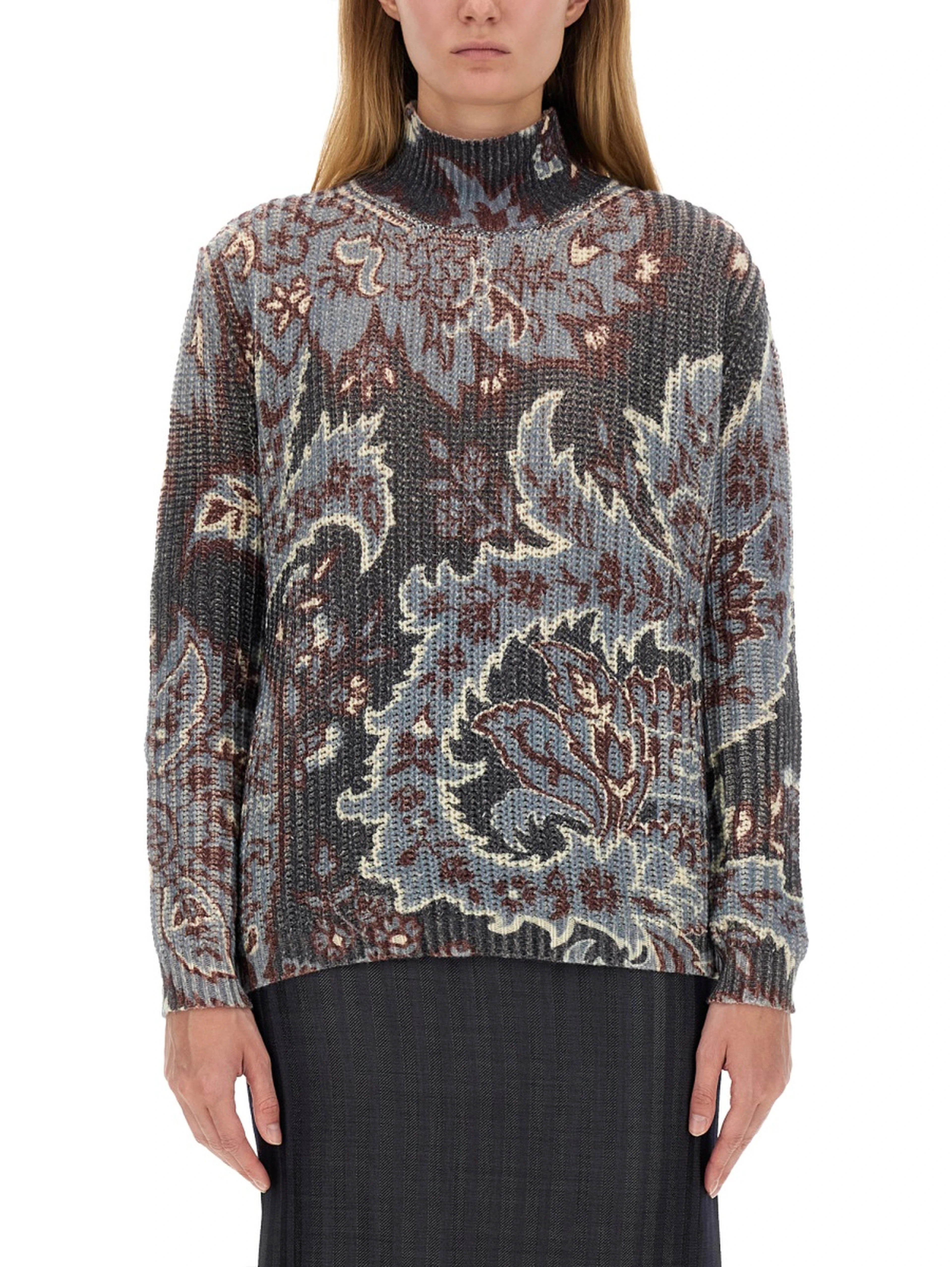 PRINTED WOOL SWEATER