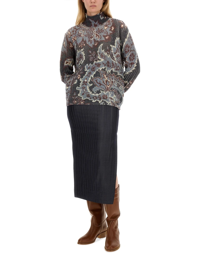 PRINTED WOOL SWEATER
