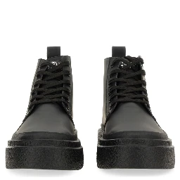 LEATHER LACE-UP SNEAKER
