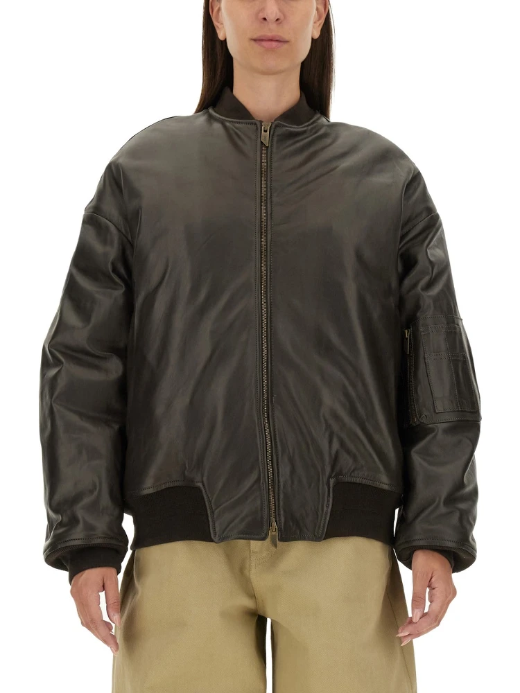 LEATHER BOMBER JACKET