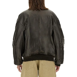 LEATHER BOMBER JACKET