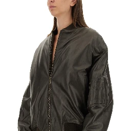LEATHER BOMBER JACKET