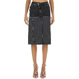 TWO-TONE DENIM SKIRT