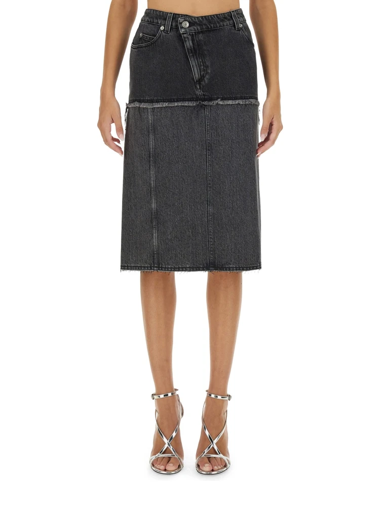 TWO-TONE DENIM SKIRT