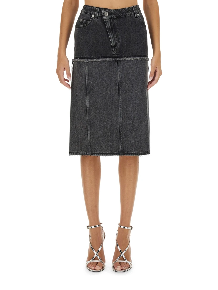TWO-TONE DENIM SKIRT