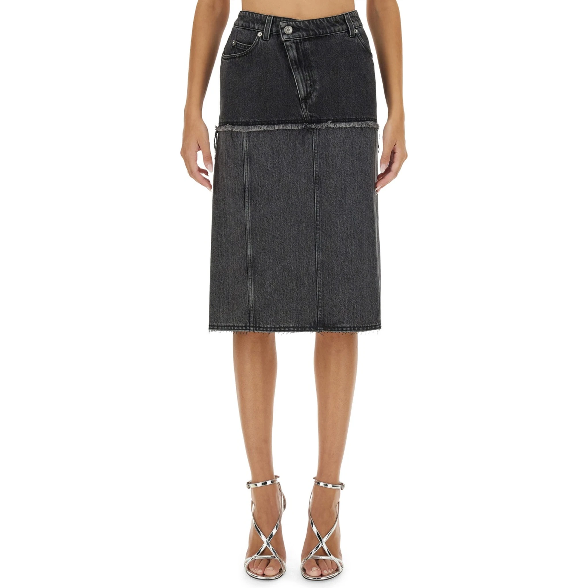 TWO-TONE DENIM SKIRT