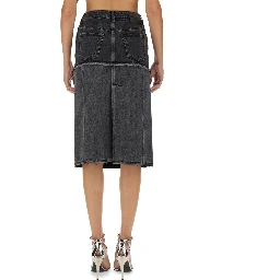 TWO-TONE DENIM SKIRT