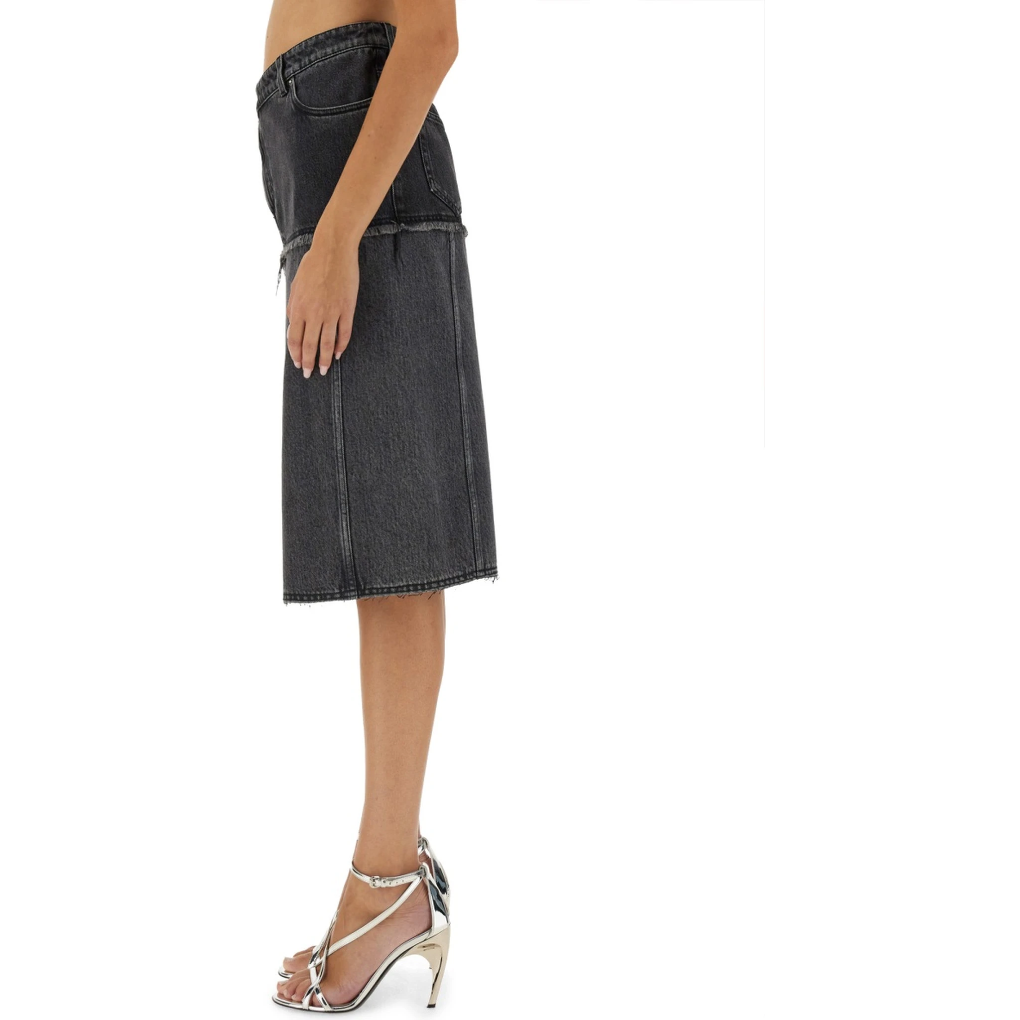 TWO-TONE DENIM SKIRT