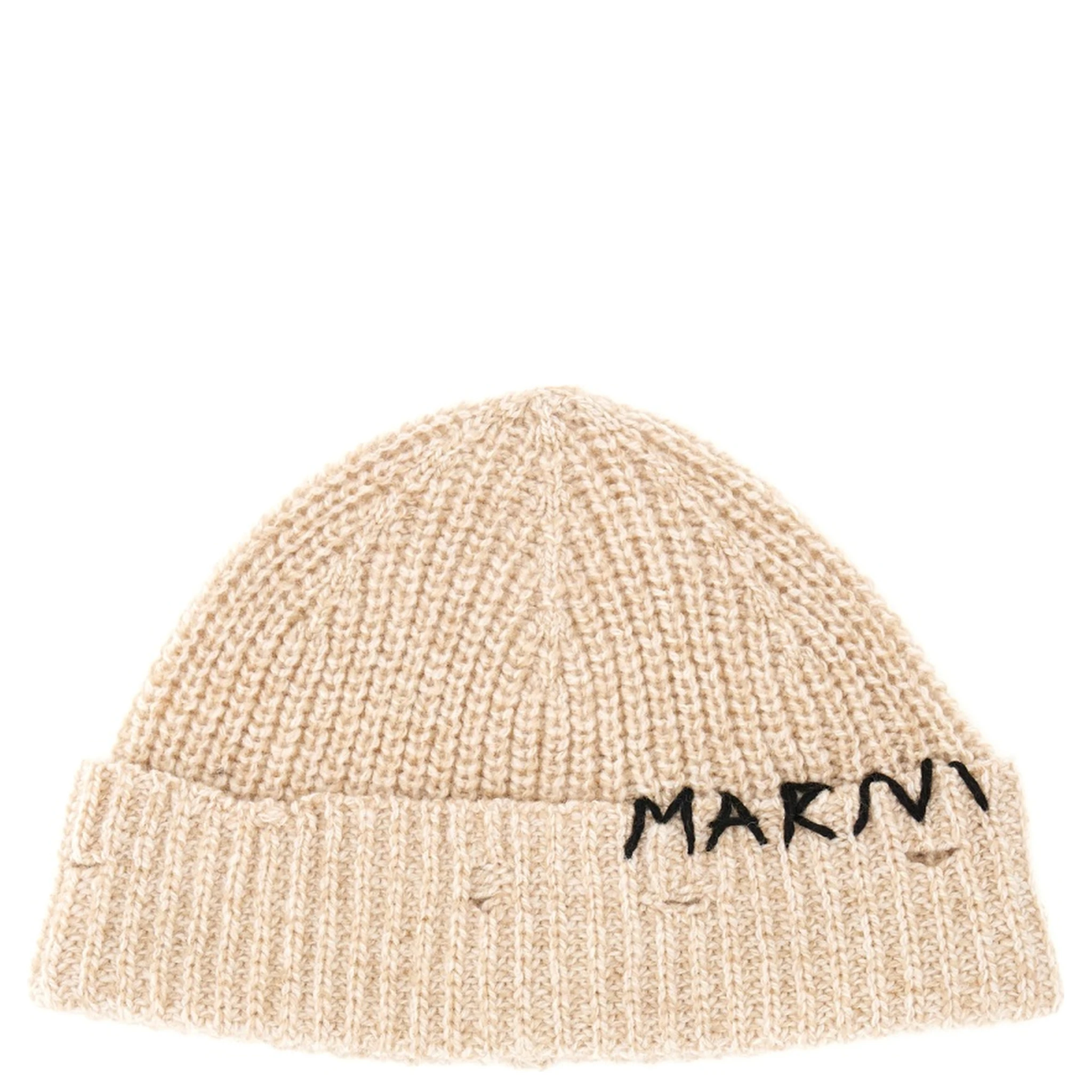 BEANIE HAT WITH "MARNI MENDING" EMBROIDERY