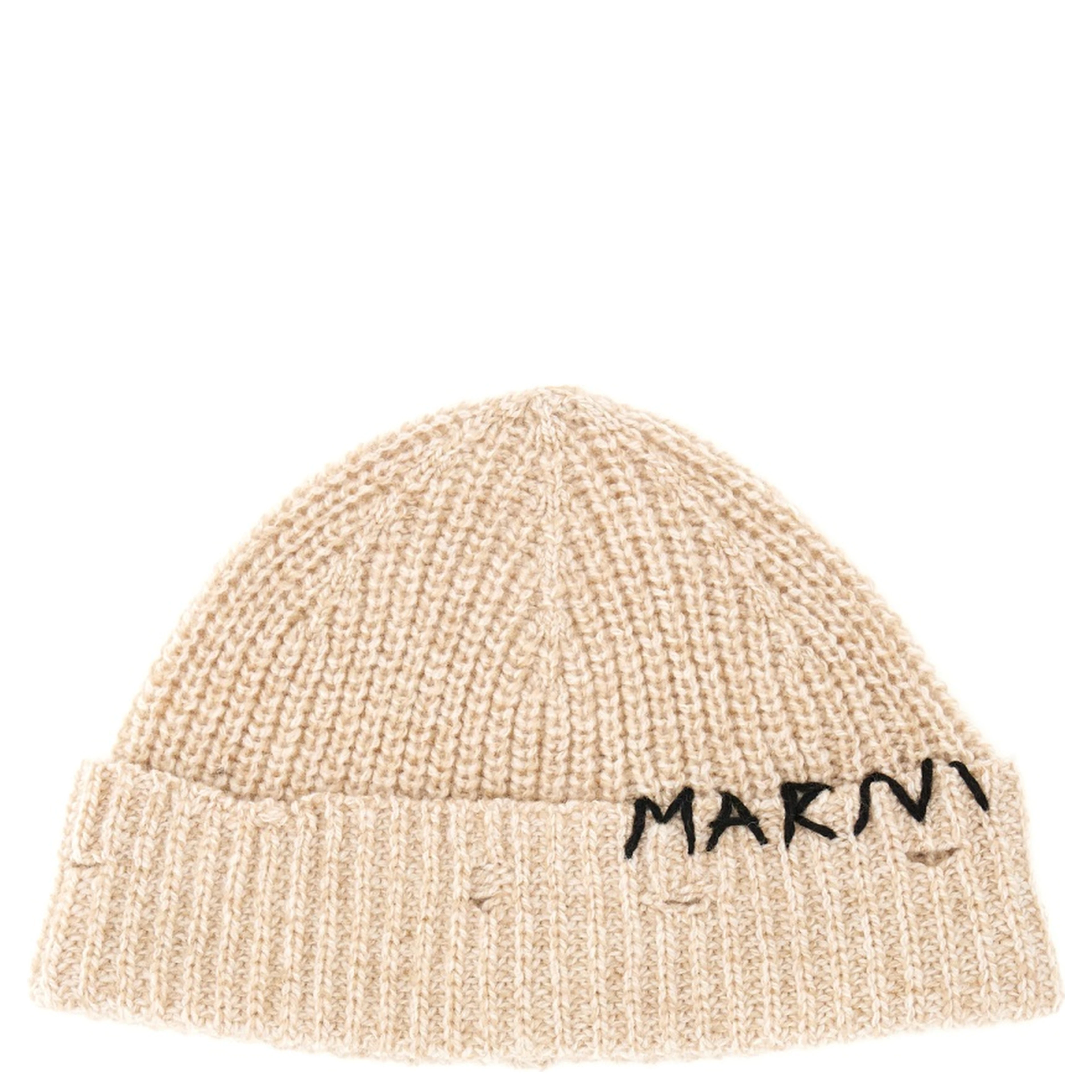 BEANIE HAT WITH "MARNI MENDING" EMBROIDERY