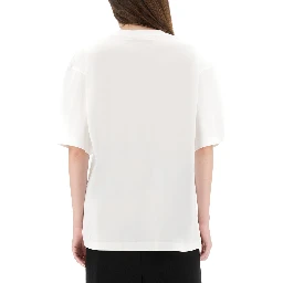 WHITE COTTON T-SHIRT WITH TULIP PRINT