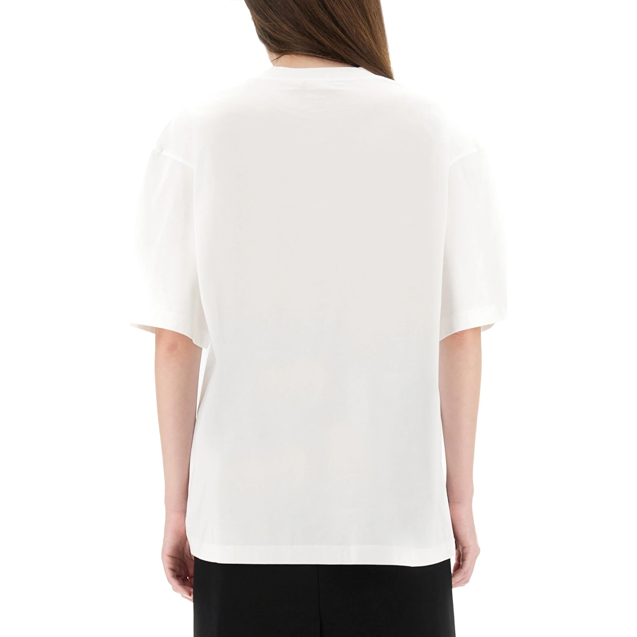 WHITE COTTON T-SHIRT WITH TULIP PRINT