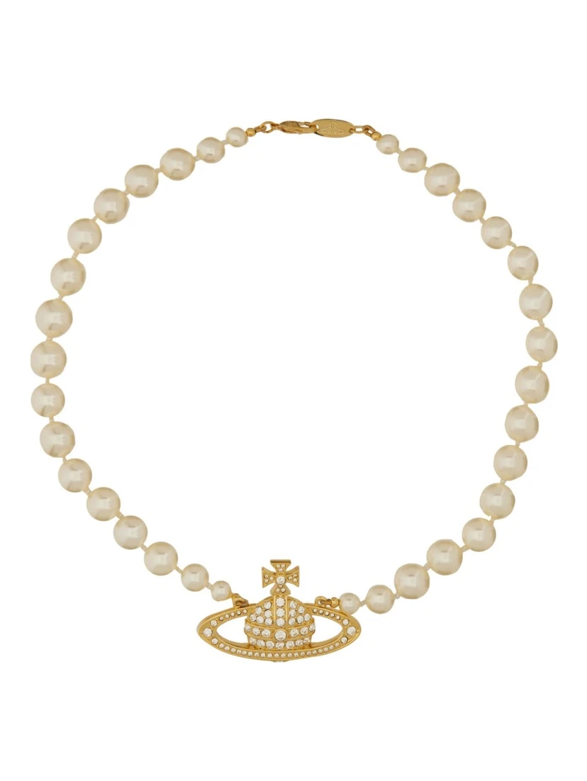 PEARL CHOKER WITH ORB BAS-RELIEF