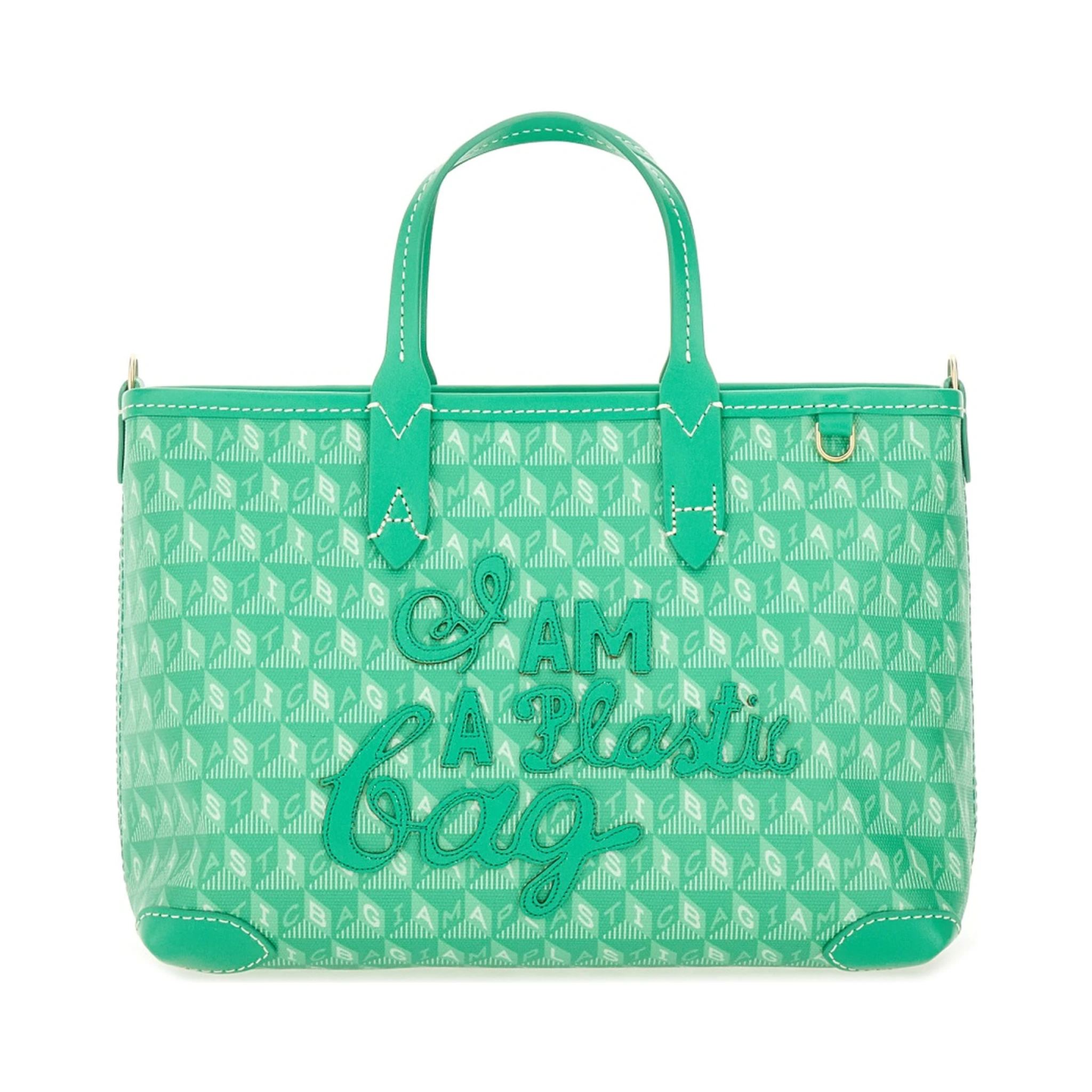XS TOTE BAG WITH "I AM A PLASTIC BAG" PATTERN