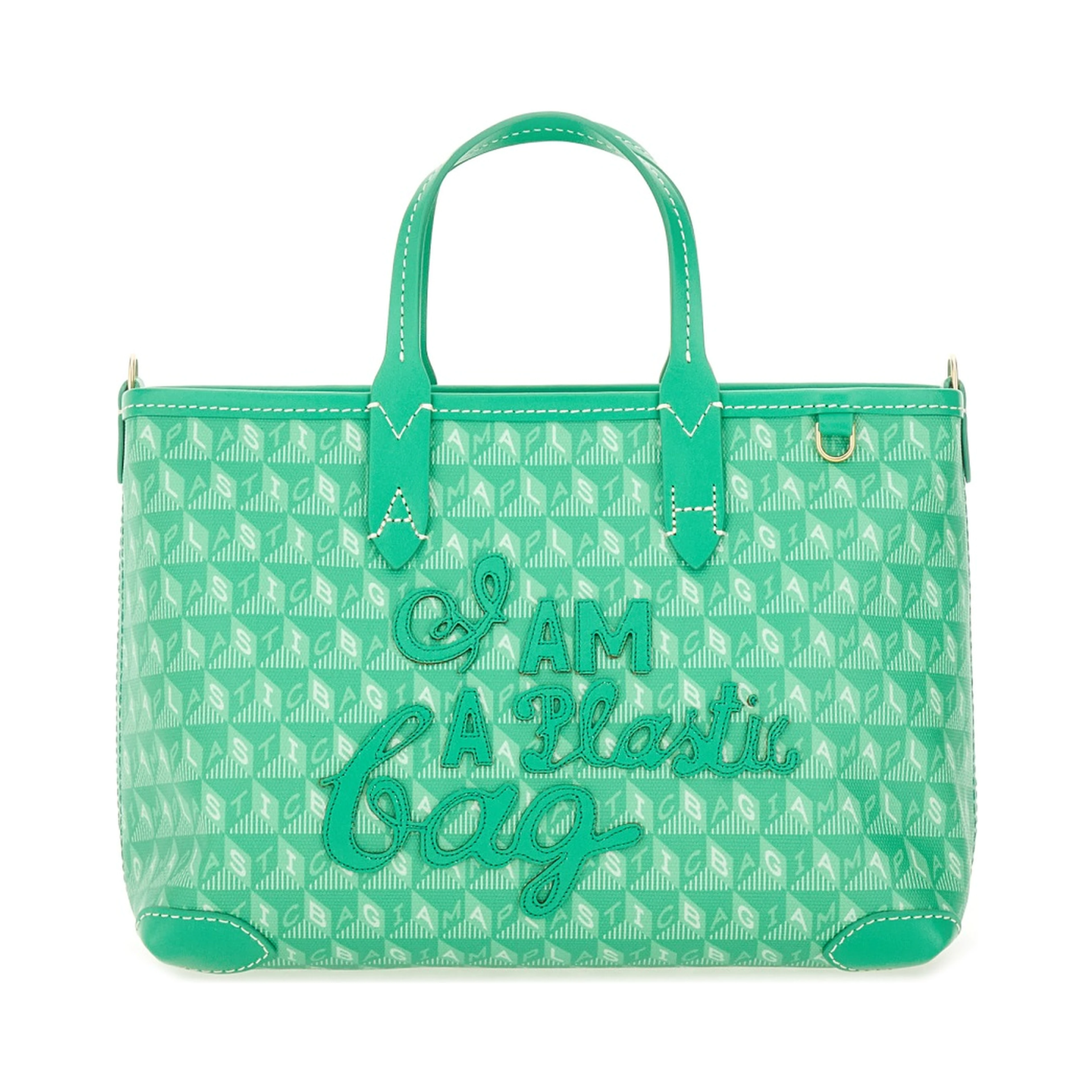 XS TOTE BAG WITH "I AM A PLASTIC BAG" PATTERN