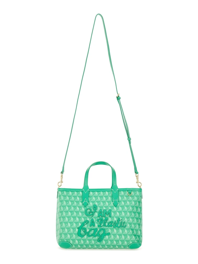 XS TOTE BAG WITH "I AM A PLASTIC BAG" PATTERN