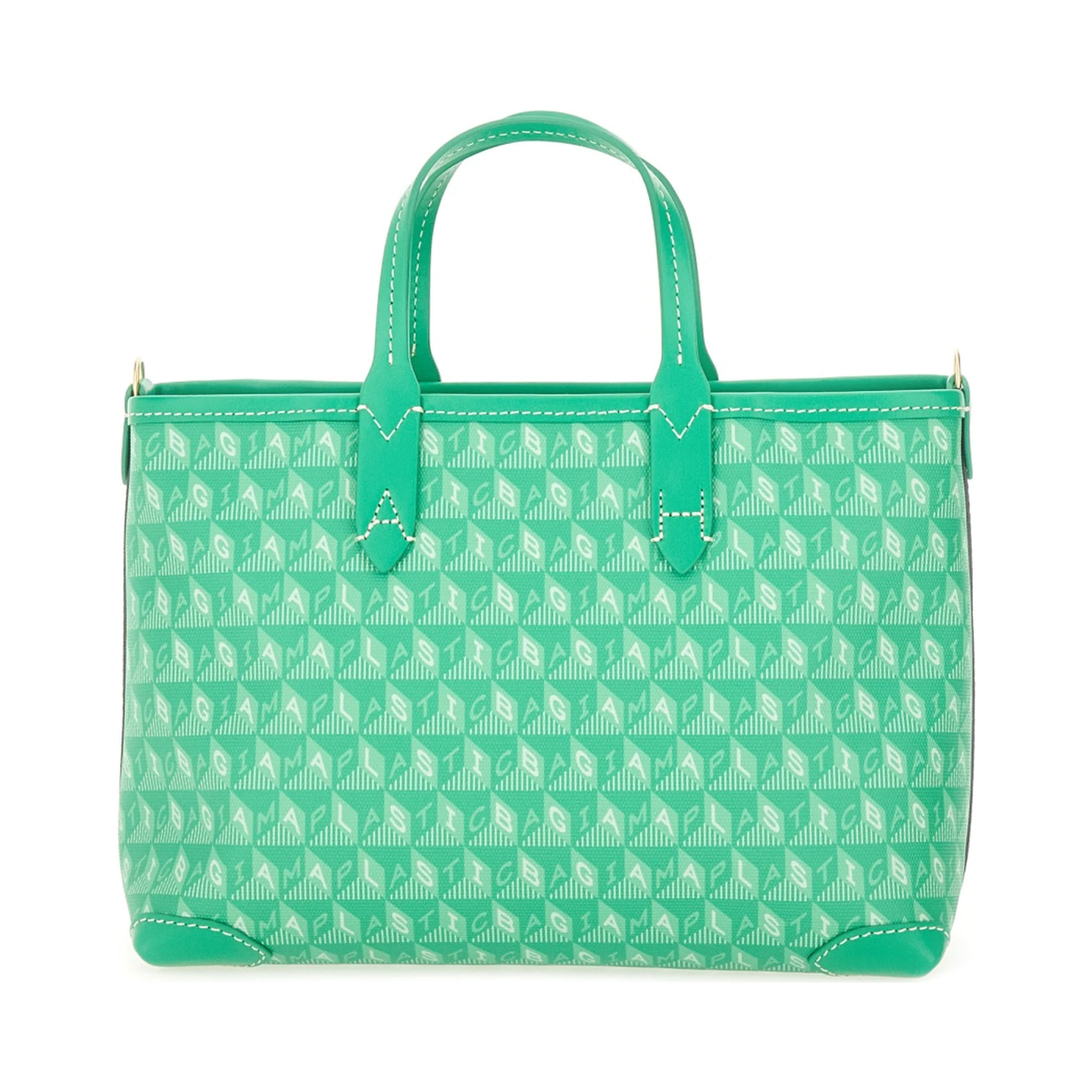 XS TOTE BAG WITH "I AM A PLASTIC BAG" PATTERN