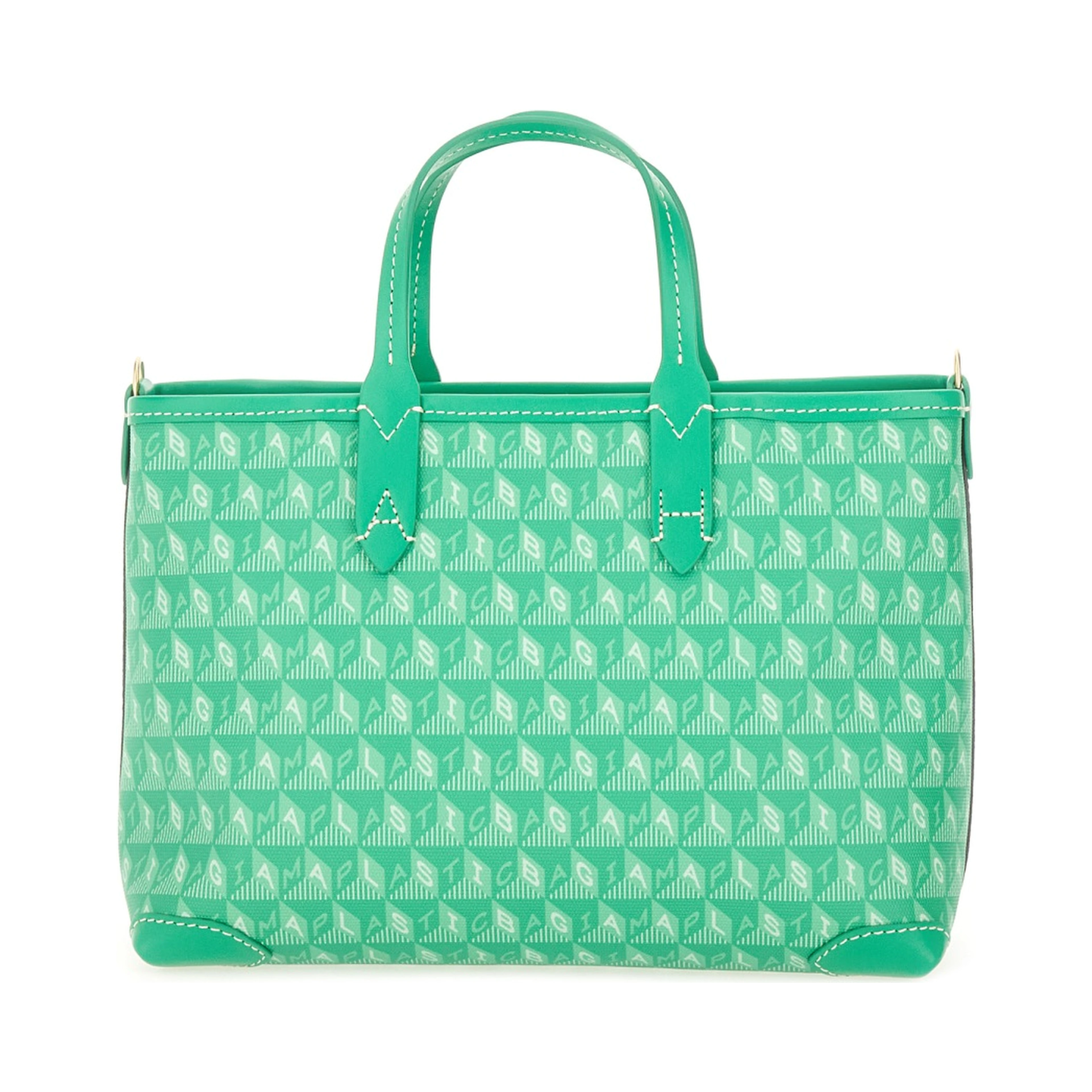 XS TOTE BAG WITH "I AM A PLASTIC BAG" PATTERN