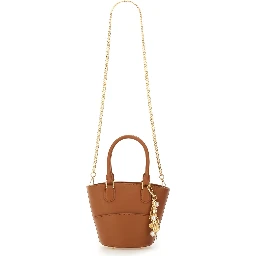 LEATHER TOTE BAG WITH CHARM