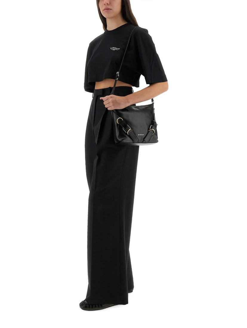 CROPPED T-SHIRT WITH LOGO PRINT