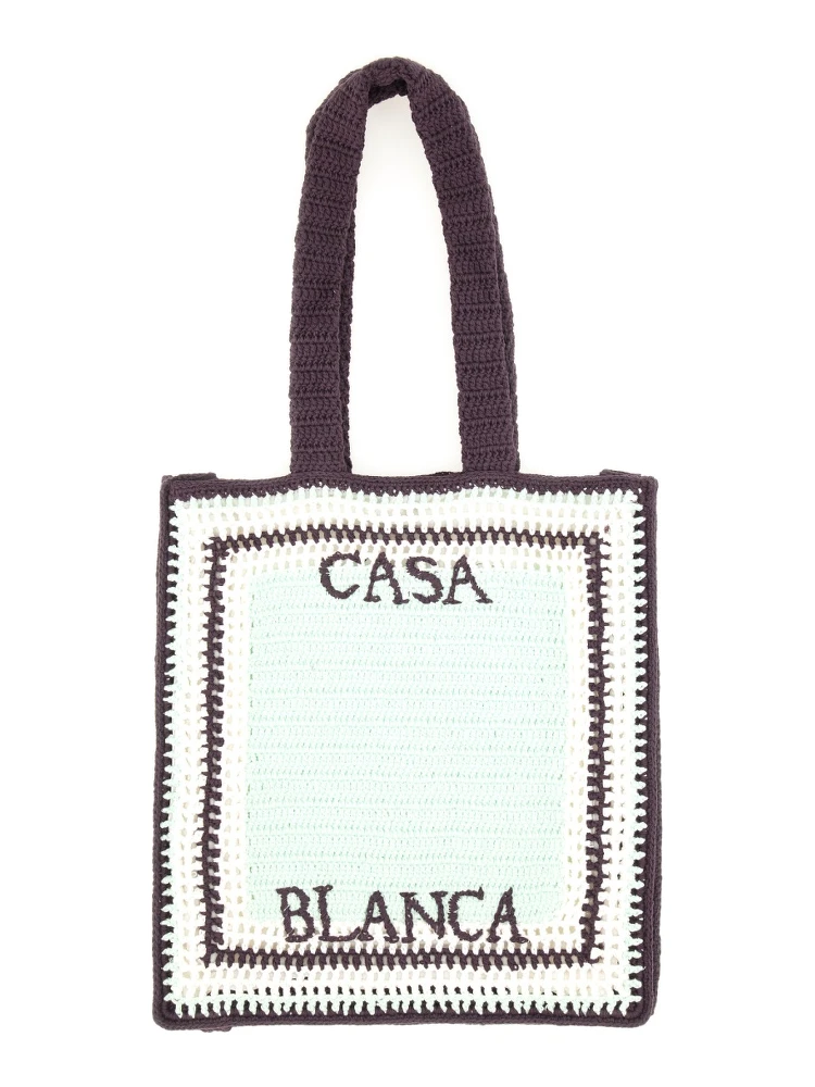 CROCHET BAG WITH LOGO